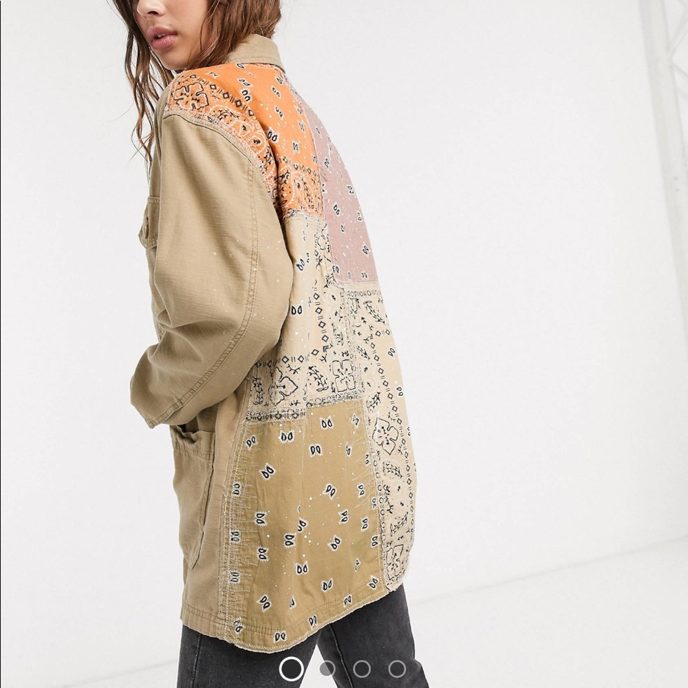 Free People patchwork bandanna jacket